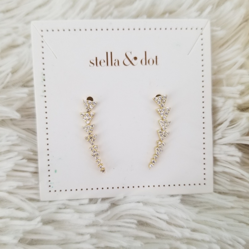 Stella & Dot Pavé Triangle Earrings